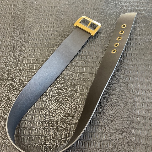 DIOR QUAKE BELT Size 90 Cristian Dior Black Smooth Calfskin Leather 55M - Picture 4 of 7